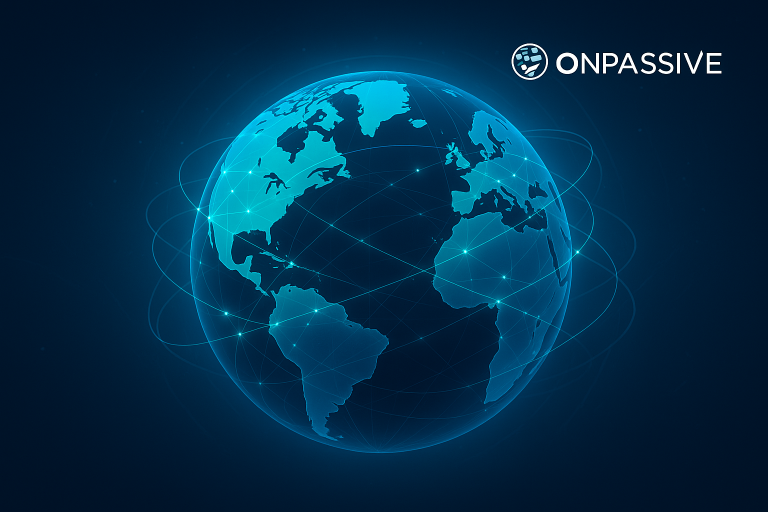 Diverse global users collaborating digitally, showcasing ONPASSIVE's worldwide community.