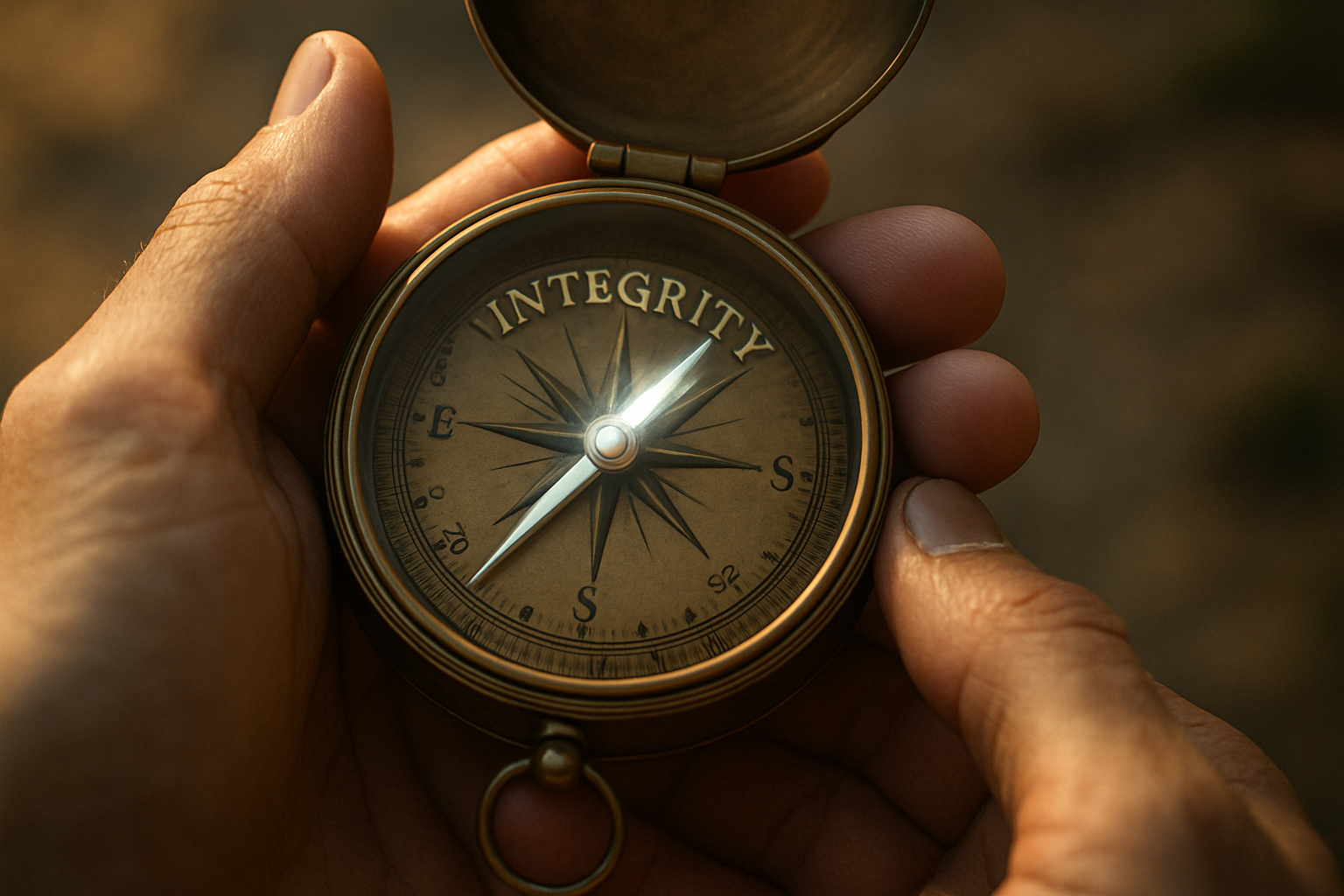 leadership-integrity-compass-ash-mufareh-warning.jpg A compass pointing to integrity, a key lesson from the Ash Mufareh warning on leadership.